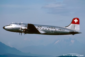 Swiss Air Lines DC-4 Air-to-Air
